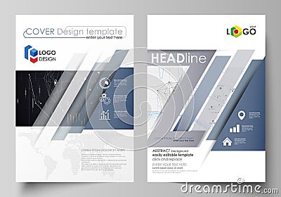 Business templates for brochure, flyer, annual report. Cover design template, vector layout in A4 size. Abstract Vector Illustration