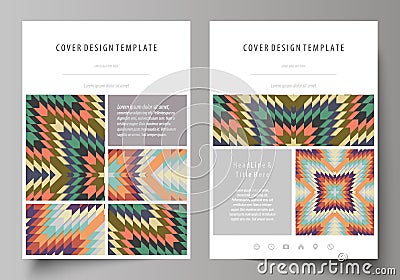 Business templates for brochure, flyer, booklet. Cover design template, abstract vector layout in A4 size. Tribal Vector Illustration