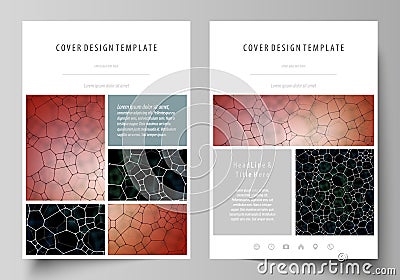 Business templates for brochure, flyer, report. Cover design template, vector layout in A4 size. Chemistry pattern Vector Illustration
