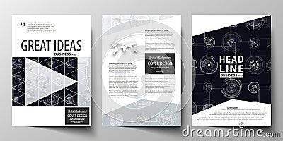 Business templates for brochure, magazine, flyer, annual report. Cover template, layout in A4 size. High tech design Vector Illustration