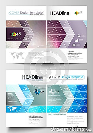 Business templates for brochure, magazine, flyer, booklet or annual report. Cover design template, flat layout in A4 Vector Illustration