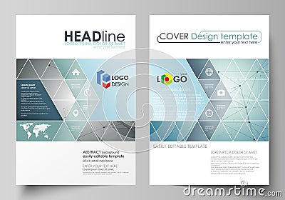 Business templates for brochure, magazine, flyer, booklet, report. Cover design template, vector layout in A4 size Vector Illustration