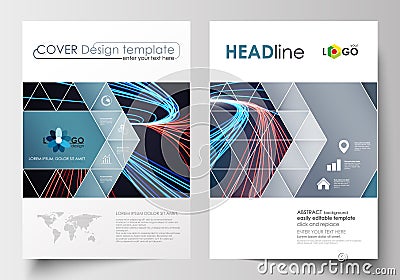 Business templates for brochure, magazine, flyer, booklet or report. Cover template, flat layout in A4 size. Abstract Vector Illustration