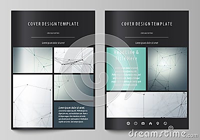 Business templates for brochure, magazine, flyer. Cover design template, vector layout in A4 size. Genetic and chemical Vector Illustration