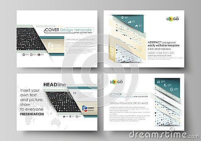 Business templates for presentation slides. Easy editable abstract layouts in flat style. Soft color dots with illusion Vector Illustration