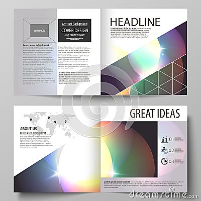 Business templates for square bi fold brochure, magazine, flyer, booklet or annual report. Leaflet cover, abstract Vector Illustration