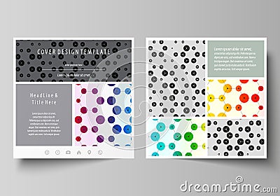 Business templates for square brochure, flyer. Leaflet cover, abstract vector layout. Chemistry pattern, hexagonal Vector Illustration