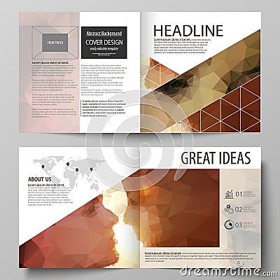 Business templates for square design bi fold brochure, flyer, booklet. Leaflet cover, abstract vector layout. Romantic Vector Illustration