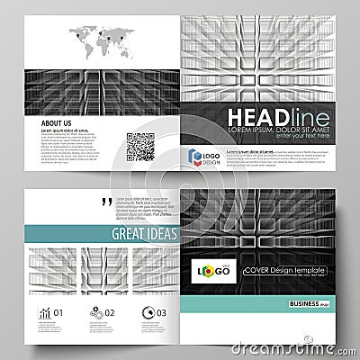 Business templates for square design bi fold brochure, magazine, flyer. Leaflet cover, vector layout. Abstract infinity Vector Illustration