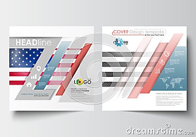 Business templates for square design brochure, magazine, flyer, booklet or annual report. Vector Illustration