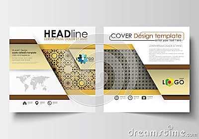 Business templates for square design brochure, magazine, flyer, booklet or annual report. Leaflet cover, flat layout Vector Illustration