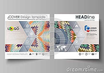 Business templates for square design brochure, magazine, flyer, booklet. Leaflet cover, abstract vector layout. Tribal Vector Illustration