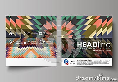 Business templates for square design brochure, magazine, flyer, booklet. Leaflet cover, abstract vector layout. Tribal Vector Illustration