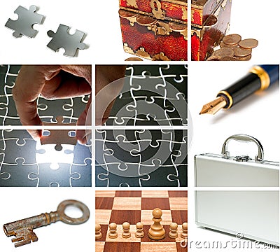 Business theme composition Stock Photo