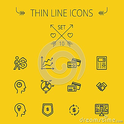 Business thin line icon set Vector Illustration