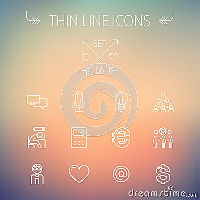 Business thin line icon set Vector Illustration