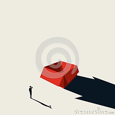 Business think outside box vector concept with businessman scratching his head. Creative solutions symbol. Vector Illustration