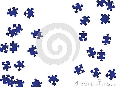 Business tickler jigsaw puzzle dark blue pieces Vector Illustration