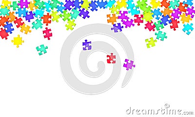 Business tickler jigsaw puzzle rainbow colors Vector Illustration