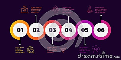 Business time line. Workflow infographic roadmap elements garish vector template Cartoon Illustration