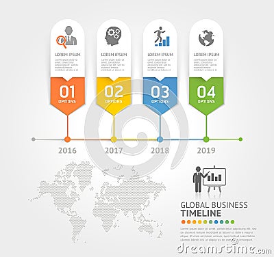 Business timeline elements template. Vector Illustration