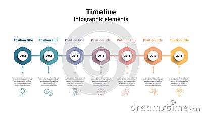 Business timeline workflow infographics. Corporate milestones gr Vector Illustration