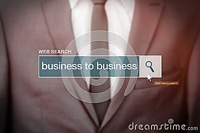 Business to business - web search bar glossary term Stock Photo