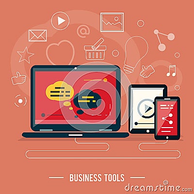 Business tools concept Vector Illustration