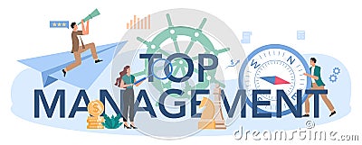 Business top management typographic header. Successful strategy Vector Illustration
