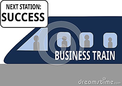 Business Train Departure to Success Vector Illustration