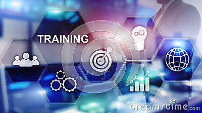 Business training concept. Training Webinar E-learning. Financial technology and communication concept. Stock Photo