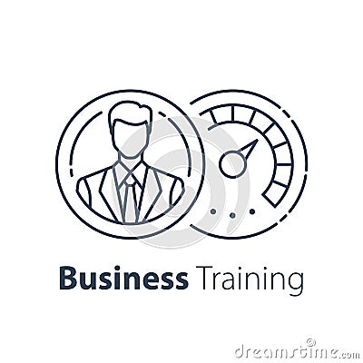 Business training, administration or project management, career strategy, leadership concept, coaching or consulting Vector Illustration