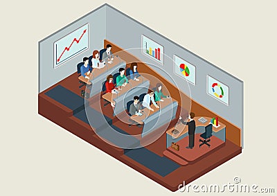 Business training education concept flat 3d web isometric Stock Photo