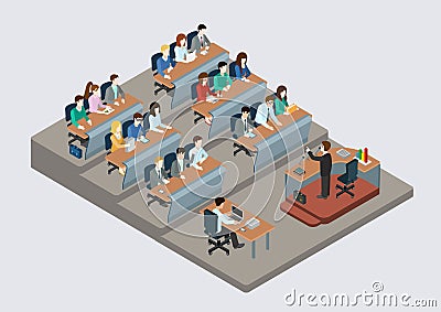 Business training education concept flat 3d web isometric Stock Photo