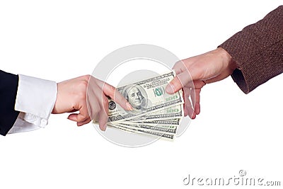 Business transaction. Isolated Stock Photo