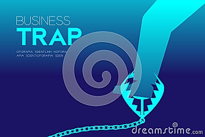 Business Trap Design horizontal set, Businessman trapped concept Vector Illustration