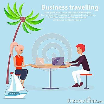 Business Travaling Poster Vector Illustration Vector Illustration