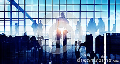 Business Travel Commuter Corporate Airport Terminal Concept Stock Photo