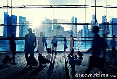 Business Travel Commuter Corporate Cityscape Trip Concept Stock Photo