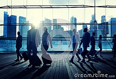 Business Travel Commuter Corporate Cityscape Trip Concept Stock Photo