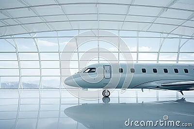 business travel with this minimalist shoot featuring a private plane. Stock Photo