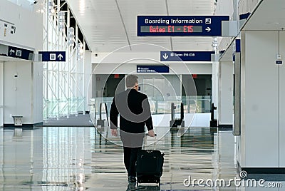 Business traveller in terminal Stock Photo