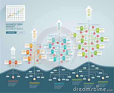 Business tree timeline infographics. Vector Illustration