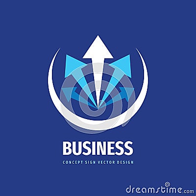 Business trend concept logo design. Development marketing creative sign. Arrows direction strategy symbol. Vector illustration. Vector Illustration