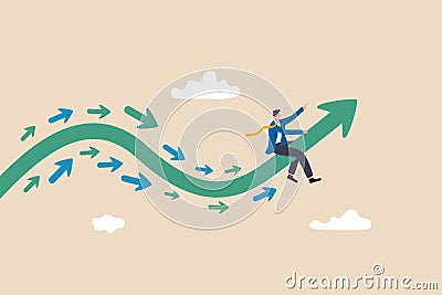 Business trend, initiative thinking to be different and lead to success, trend setter or leadership to follow, leading direction Vector Illustration