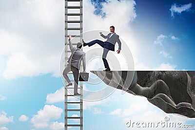 The business unethical competition concept with businessmen Stock Photo