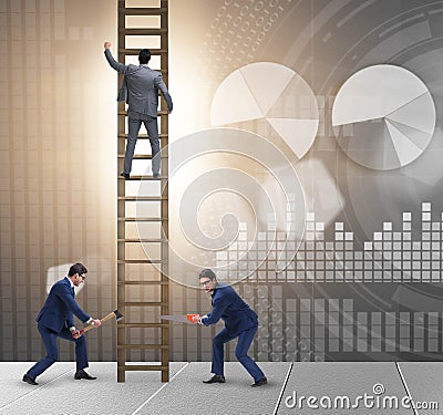 Business unethical competition concept with businessmen Stock Photo