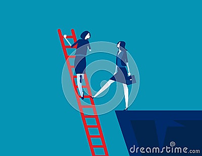 The business unethical competition. Concept business competitive vector illustration, Colleagues Betraying, Flat business cartoon Vector Illustration