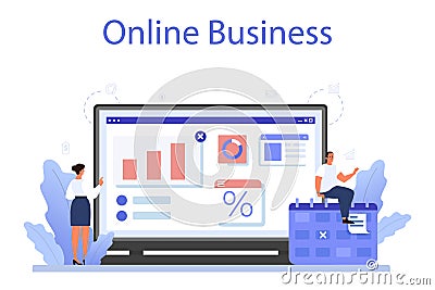 Business valuation online service or platform. Appraisal services, Vector Illustration