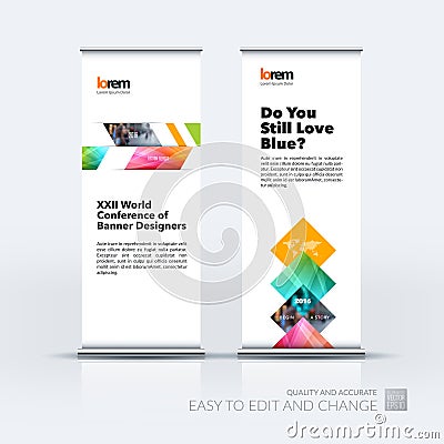 Business vector set of modern roll Up Banner stand design template with yellow abstract plant for business, industry, eco for Vector Illustration